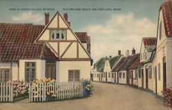 View of Danish Village Between Old Orchard Beach and Portland, Maine Postcard