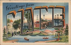 Greetings from Maine Postcard Postcard Postcard