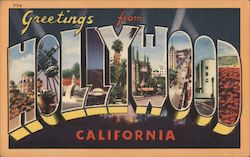 Greetings from Hollywood California Postcard Postcard Postcard