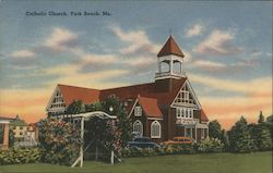 Catholic Church York Beach, ME Postcard Postcard Postcard