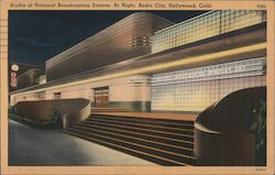 Studio of National Broadcasting System. At Night, Radio City Postcard