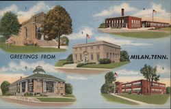 Greetings from Milan, Tenn. Tennessee Postcard Postcard Postcard