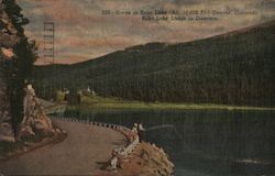 Scene at Echo Lake, Echo Lake Lodge Postcard