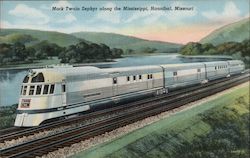 Mark Twain Zephyr Along the Mississippi Postcard