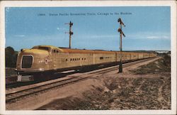 Union Pacific Streamline Train, Chicago to the Rockies Postcard