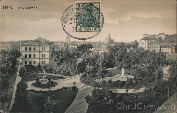 Panoramic view of a German park Pirna Germany