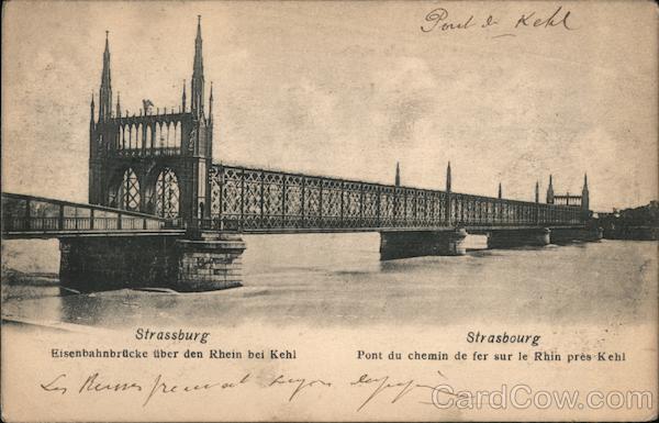 Strassburg Eisenbahnbrucke uber den Rhein bei Kehl Strasbourg France