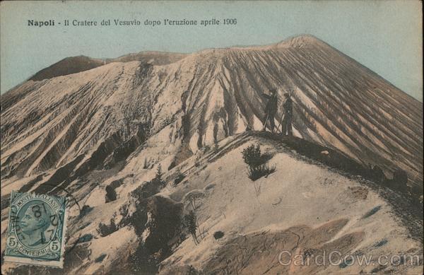 Volcanic crater left in Italy after an eruption in 1906 Naples