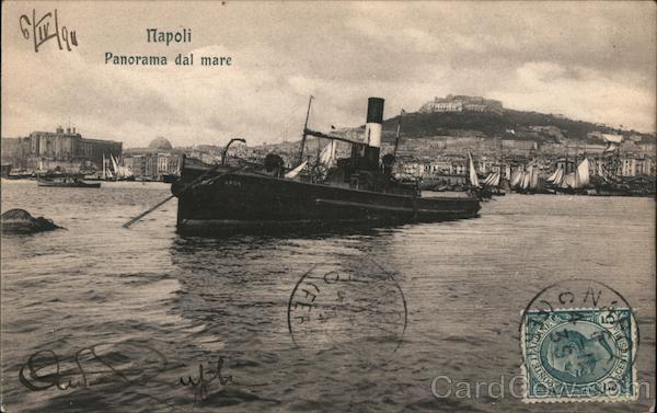 View from the Sea Naples Italy