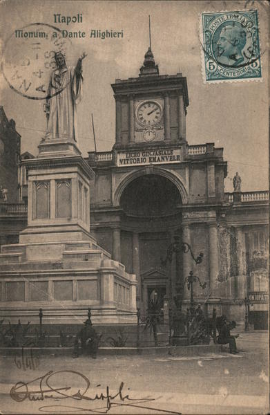 Napoli monum a Dante Alighieri Naples Italy