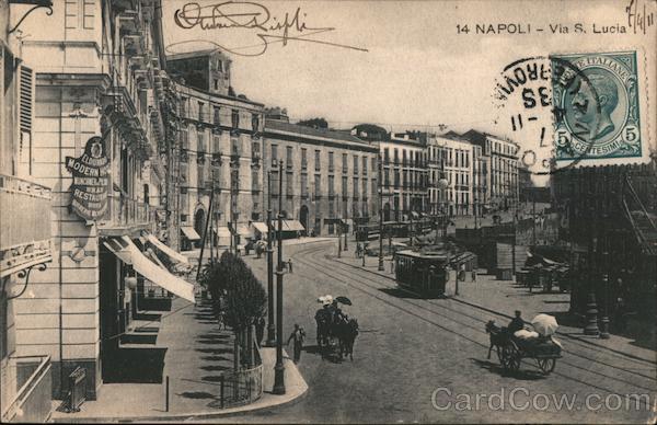 Photograph of the Via Santa Lucia in Naples Italy
