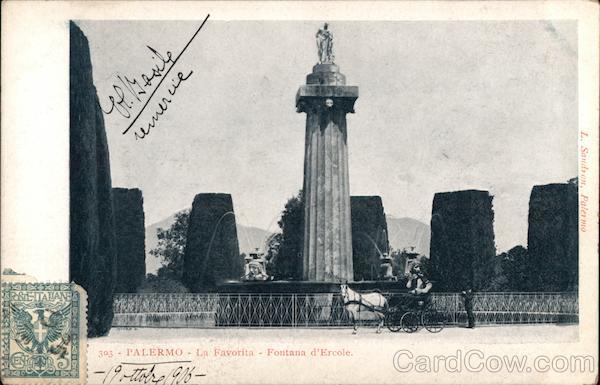 Palermo - La Favorita - Fontana d'Ercole Italy