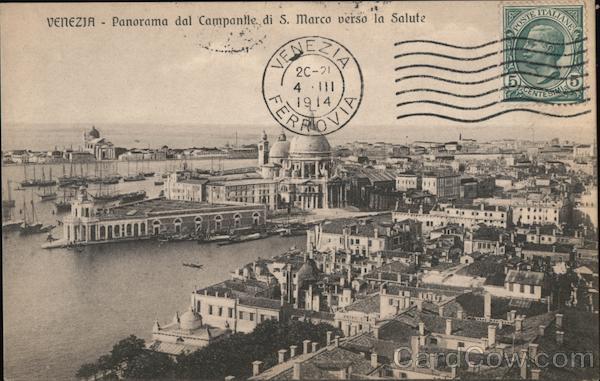 Panorama from Campanile di San Marco Towards Basilica di Santa Maria della Salute Venice Italy