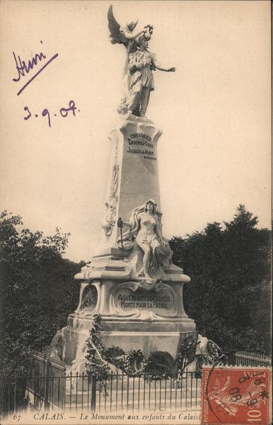 Le Monument aux enfants du Calais France