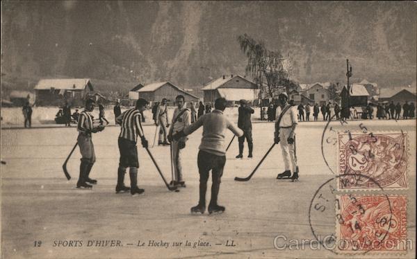 Ice hockey in the winter Vosges France
