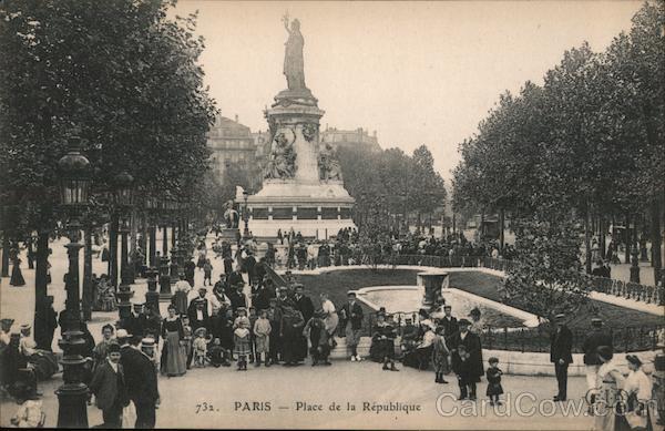 Place de la Republique Paris, France Postcard