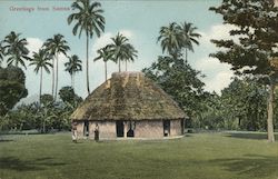 Exterior view of a Samoan house Apia, Samoa South Pacific Postcard Postcard Postcard