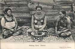Making Kava Samoa South Pacific Postcard Postcard Postcard