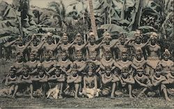 Gruss - Group of Native Men Samoa Postcard Postcard Postcard