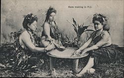 Kava Making in Fiji Postcard