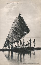 Canoe under sail Postcard