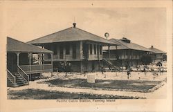 Pacific cable relay station, Fanning Island Postcard