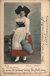 Portrait of an Alsatian woman in traditional costume Postcard