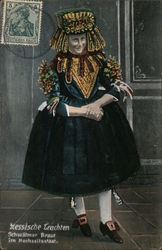 Hessian: Hessische Trachten, Schwalmer Braut im Hochzeitsstaat Postcard