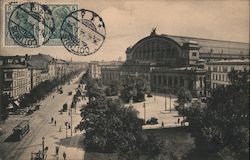 Exterior view of a German train station Postcard
