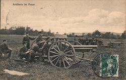 Soldiers and Canons in field Postcard
