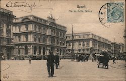 Napoli - Piazza della Borsa Naples, Italy Postcard Postcard Postcard