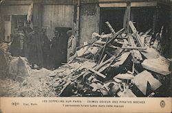 Destroyed house with bystanders in Paris Postcard