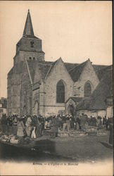 Arrou - The Church and the Market Postcard