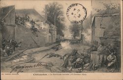 Illustration of a battle during the Franco-Prussian war Postcard