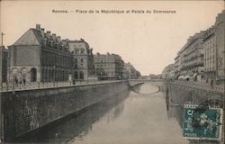 Rennes - Place de la Republique et Palais du Commerce Postcard