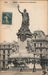 Paris - Monument of the Republic France Postcard Postcard Postcard