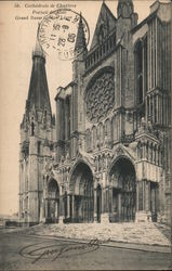 View of Chartres cathedral Versailles, France Postcard Postcard Postcard