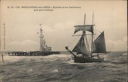 French sail boat on the water Postcard