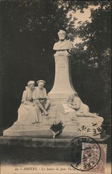 French monument to Jules Verne Postcard