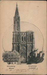 Illustration of the Strasbourg cathedral Postcard