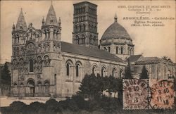 French cathedral in Charente Angouleme, France Postcard Postcard Postcard
