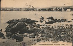 View of the Boulevard de la Croisette from a beach Postcard