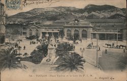 Place Vauban et la Gare du P.L.M. Postcard