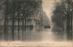 Flooded streets in Paris Postcard