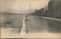 Flooded streets in Paris Postcard