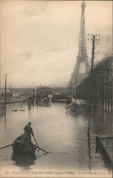 Paris Floods (January 1910) Jassy Metro Station France Postcard Postcard Postcard