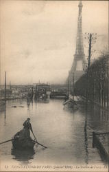 Paris Floods (January 1910) Jassy Metro Station Postcard