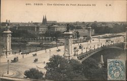 View of Point Alexander III bridge in Paris Postcard