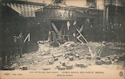 Building and street damage in Paris Postcard