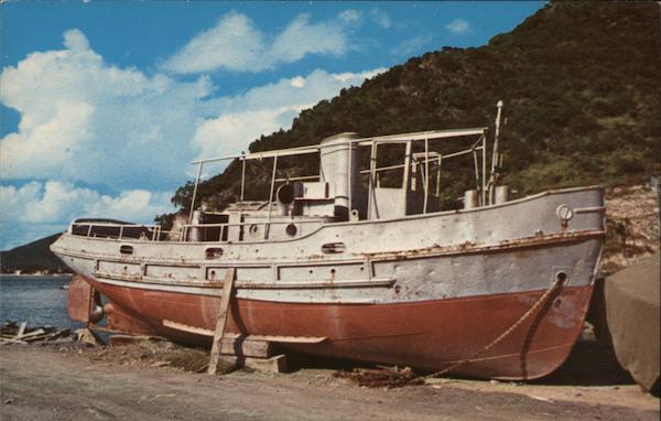 Old Fishing Trawler Philipsburg Sint Maarten Caribbean Islands